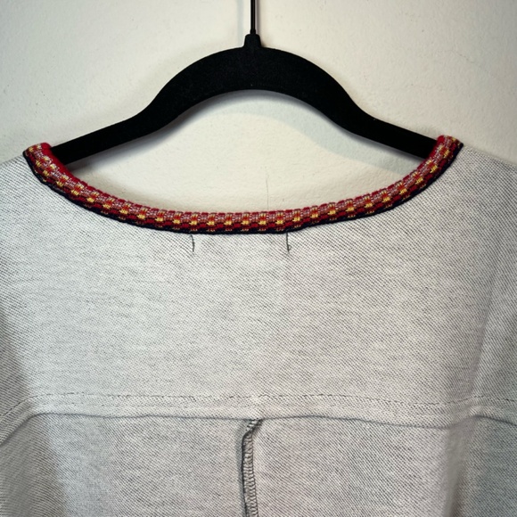 Natural Life Womens Knit Trim Sweatshirt Gray Oversize Boho Reversible NEW Large - Picture 14 of 16